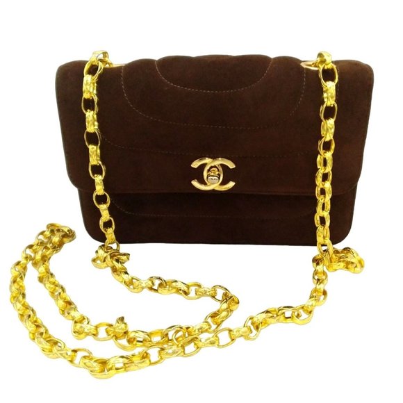 CHANEL AUTHENTIC CLASSIC 24K GOLD BIJOUX CHAIN VINTAGE CROSSBODY FLAP BAG - Picture 1 of 15